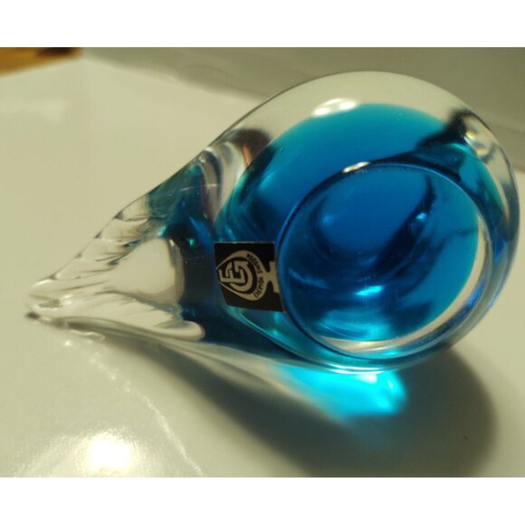 Vintage Swedish Bluebird of Happiness Handblown Art Glass Eneryda Sweden 4 1/2" - Picture 10 of 12